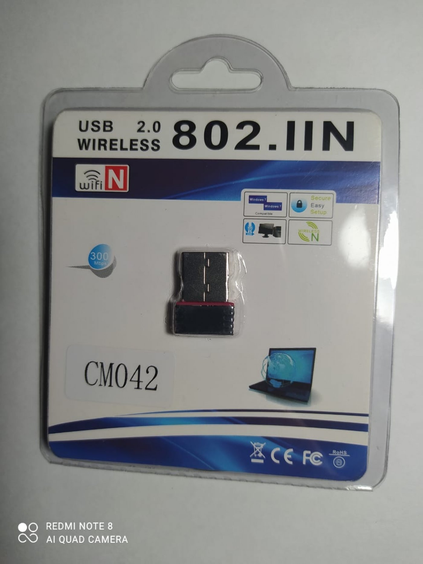 Adaptador Wifi Usb 150mbps 802.Iin Sin Antena